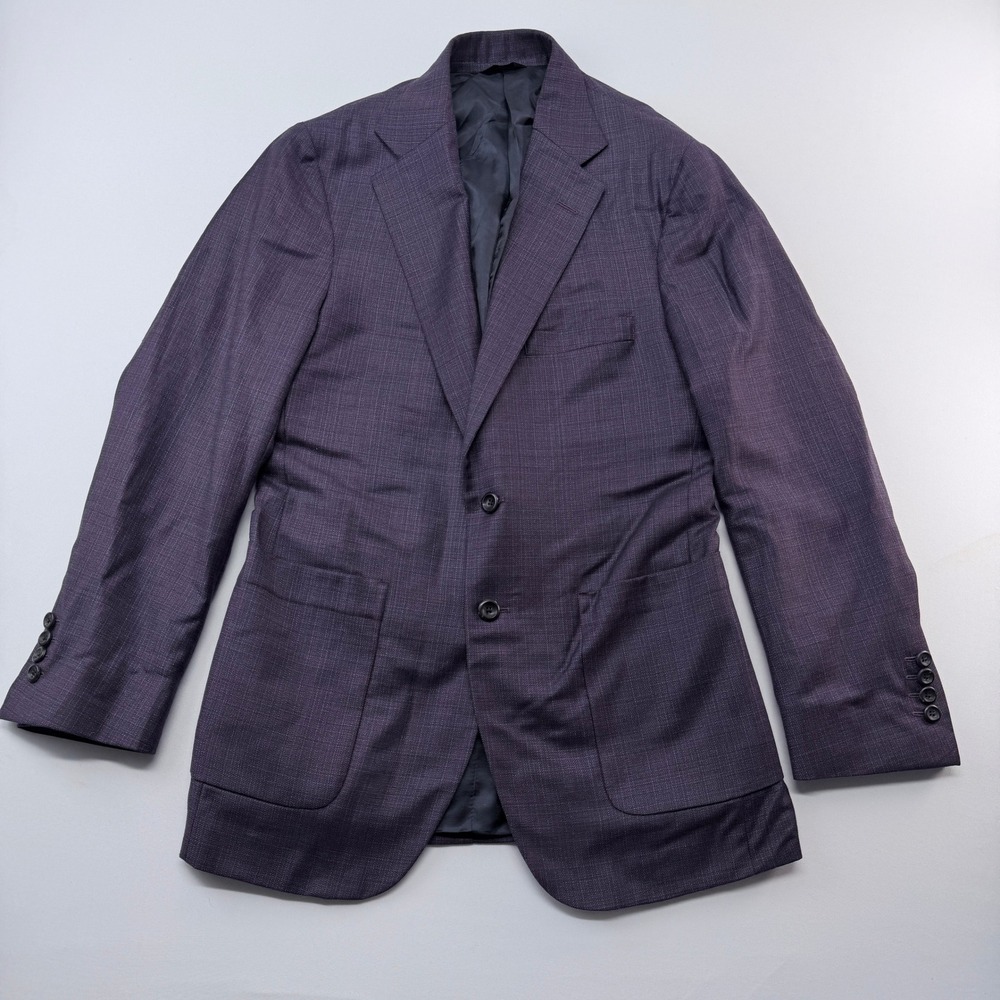 Tom James RC Purple Textured Sport Coat Blazer Custom Tailored USA Made 34R